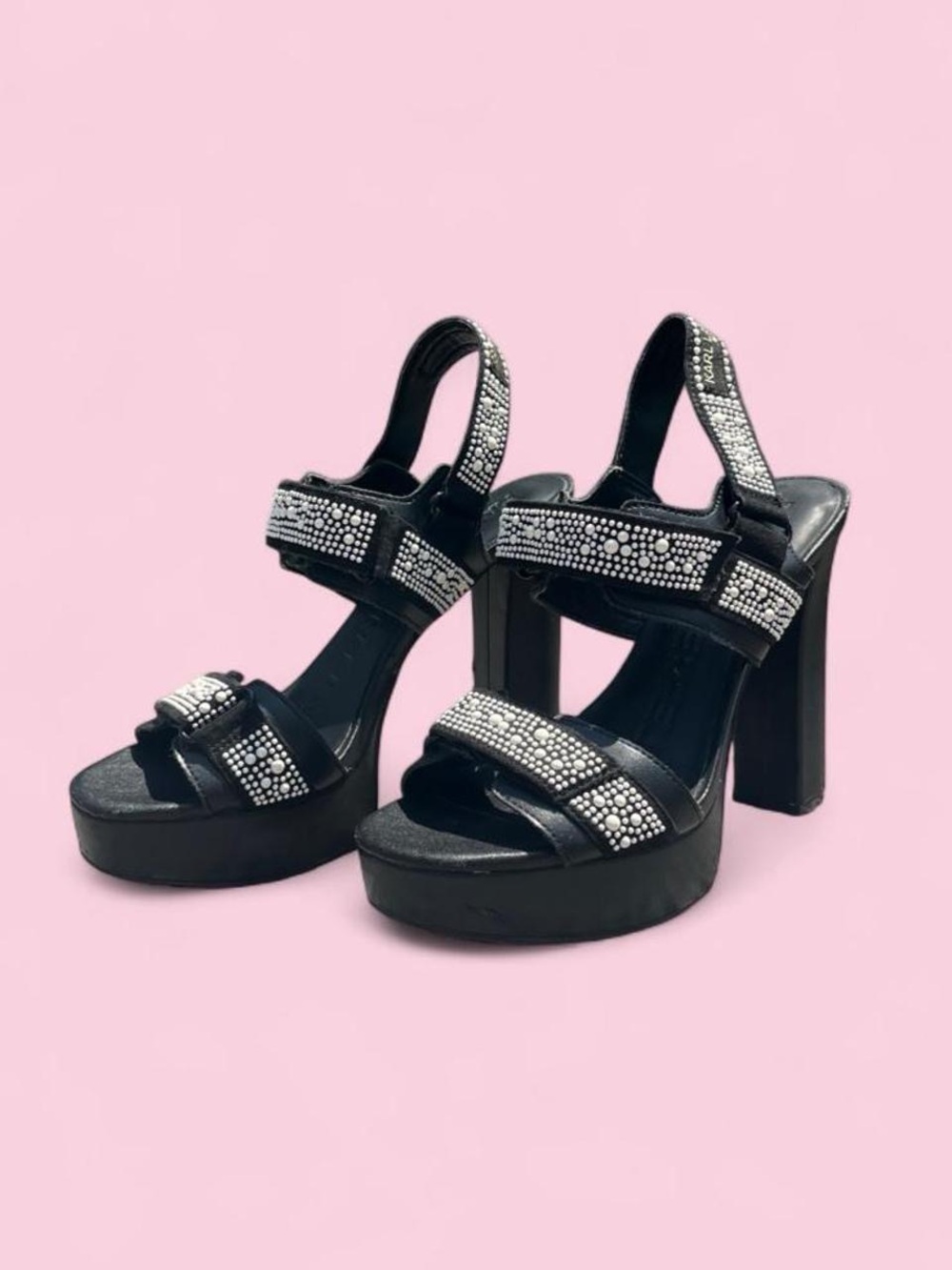 Karl Lagerfeld Alessia Faux Pearl Platform Sandal
